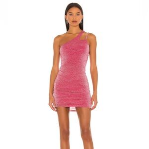 Pink sparkly one shoulder Superdown dress - small